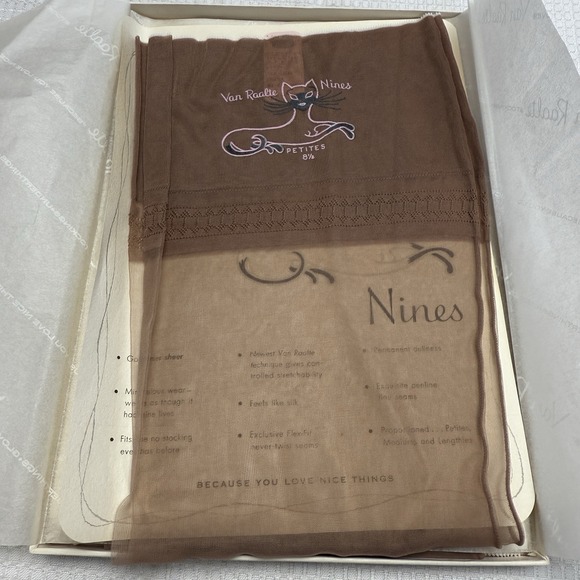 3 Vtg 50s Van Raalte Nines Drama  8.5P Nylon Stockings Seams New Box Thigh High - Picture 5 of 5